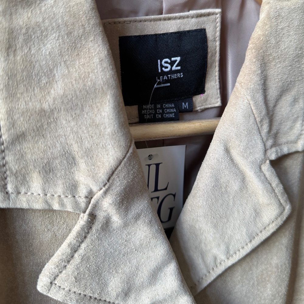 Vintage Tan Leather Button Down Jacket